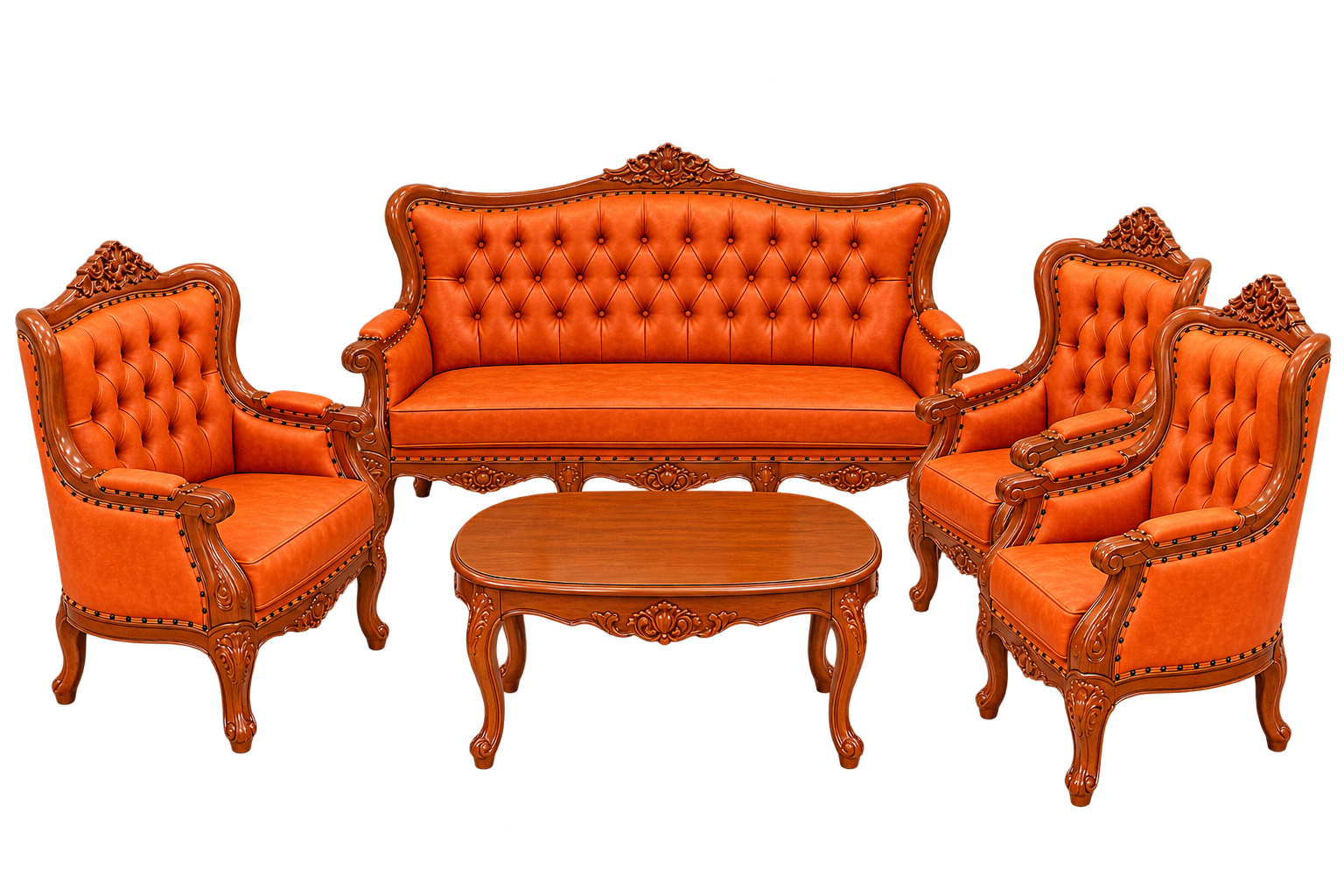 Premium Teak Wood Sofa Set